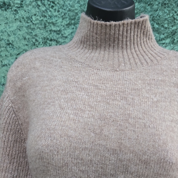 Scoop NYC Tan Cowl Neck Sweater with Buttoned Sleeves - Picture 10 of 11
